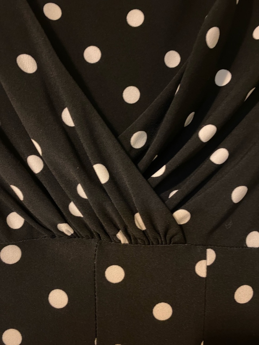 Lauren Ralph Lauren Black Midi Dress with White Polka Dots - Picture 3 of 4